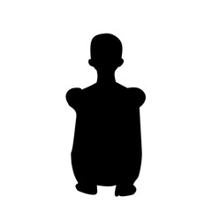 Hugging Knees Silhouette Figure in Vector for Reference Art