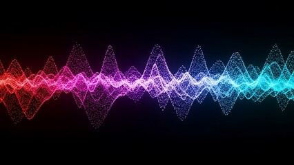 Abstract glowing energy waveform with vibrant rainbow colors.