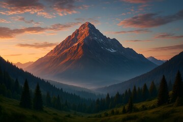 sunset over the mountains