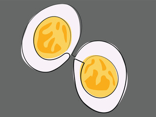 Boiled eggs in a continuous line pattern in a continuous line pattern
