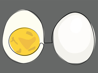 Boiled eggs in a continuous line pattern in a continuous line pattern