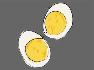 Boiled eggs in a continuous line pattern in a continuous line pattern