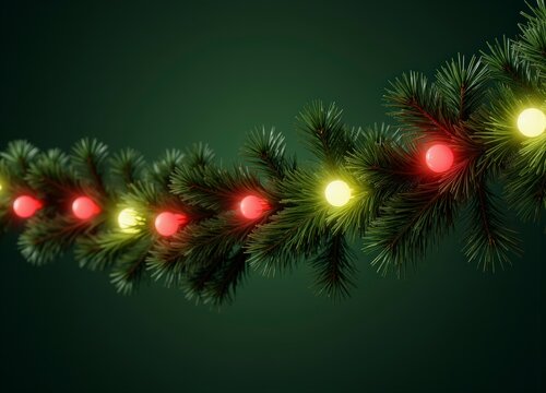 guirnalda, navida, &aacute;rbol, decoraciones, vacaciones, abeto, languidecer, sucursal, de invierno, celebraciones, adorno, verde, bailes, nuevas, a&ntilde;o, conos, dorada, naturaleza, regalo, ciclos, aislada