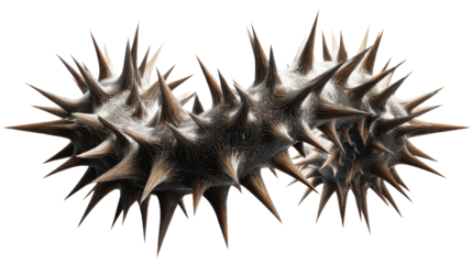 Virus or bacteria structure representing pathogen, disease, infection, and medical science on transparent background