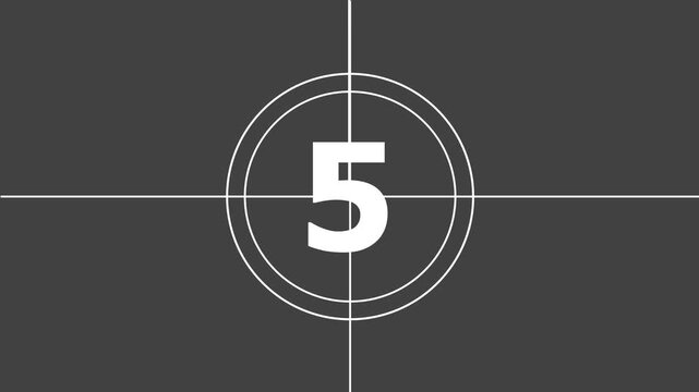 10 seconds vintage film countdown animation. old film countdown on a isolated background. Countdown movie from 10 to 0 number.