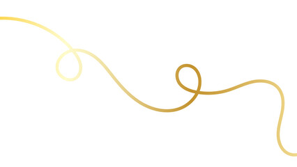 Sleek gold stroke, subtle golden ribbon isolated on white background. Minimalist luxurious design features smooth curves and gradient effects fine golden strokes. vector illustration
