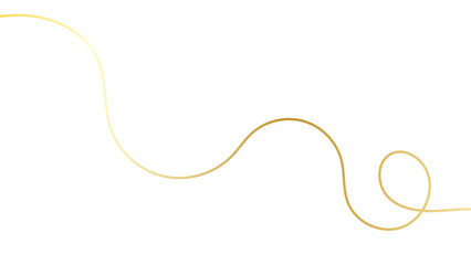 Sleek gold stroke, subtle golden ribbon isolated on white background. Minimalist luxurious design features smooth curves and gradient effects fine golden strokes. vector illustration