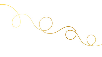Sleek gold stroke, subtle golden ribbon isolated on white background. Minimalist luxurious design features smooth curves and gradient effects fine golden strokes. vector illustration