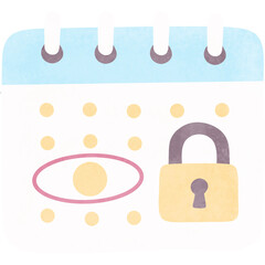 Secure Calendar With Privacy Lock Illustration