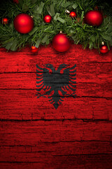 christmas decoration on wooden background from albania
