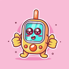 smiling glucose meter character mascot with thumb up hand gesture isolated cartoon 