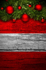 christmas decoration on wooden background from austria
