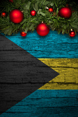 christmas decoration on wooden background from bahamas