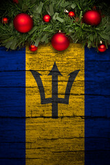 christmas decoration on wooden background from barbados