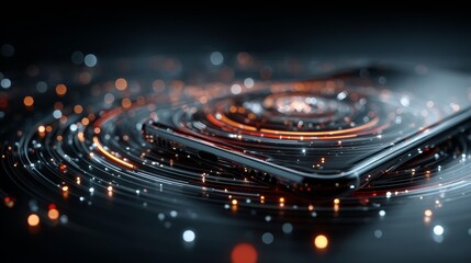 Sleek smartphone with glowing digital network, innovative technology, perfect for modern communication concepts and futuristic designs with dynamic visuals