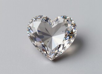 Fototapeta premium Heart-Shaped Diamond on Gray Background