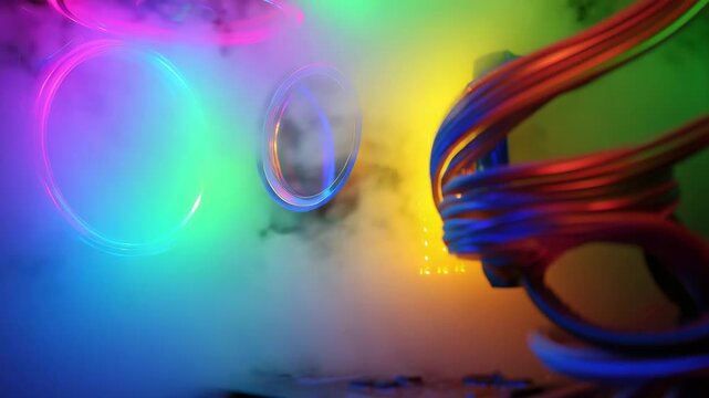 a see through desktop pc case with led rgb lighting cooling system
