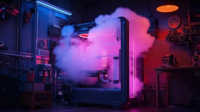 a see through desktop pc case with led rgb lighting cooling system
