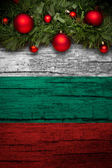 christmas decoration on wooden background from bulgaria