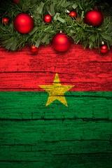 christmas decoration on wooden background from burkina faso