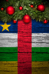christmas decoration on wooden background from central africa