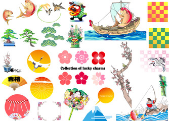 日本の縁起物のコレクション-02
