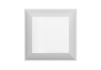 Top View. White Open Gift Box, transparent background