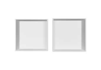 Top View. White Open Gift Box, transparent background