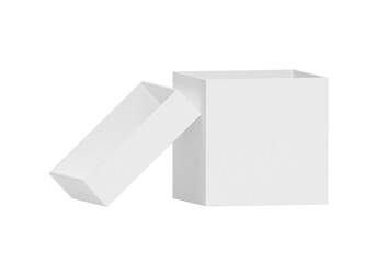 White Open Gift Box, transparent background