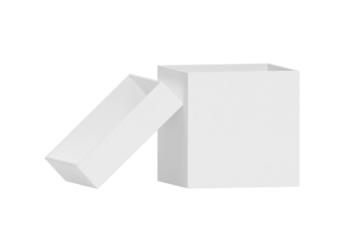 White Open Gift Box, transparent background