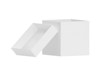 White Open Gift Box, transparent background