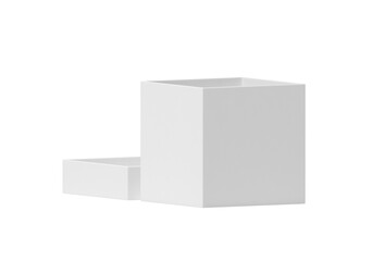 White Open Gift Box, transparent background