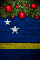 christmas decoration on wooden background from curacao