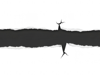 Torn paper strip isolated on transparent background