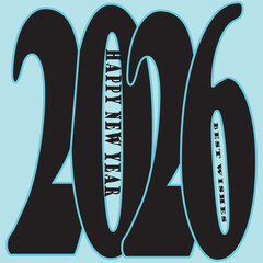 Happy New Year 2026 Text Design background