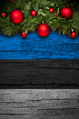 christmas decoration on wooden background from estonia