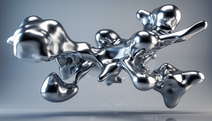 Perhiasan logam perak Natal berkilau terpencil di atas air dan kaca sebagai obyek dekorasi