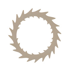 Saw Blade Circular Frame Design Element Isolated on White Background