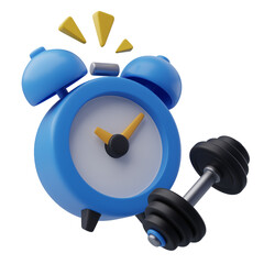3D Alarm Clock and Dumbbell for Workout Reminder