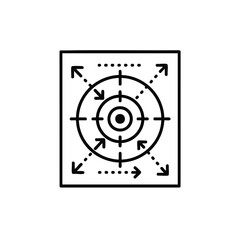 Target Icon with Arrows and Crosshairs