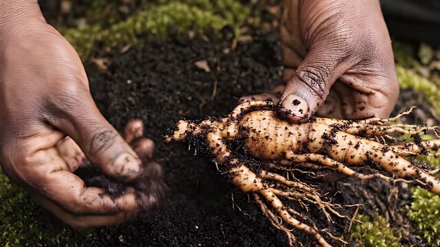 Earth's Treasure: A Cinematic Close-Up of Panax Ginseng
