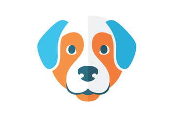 Colorful Cartoon Dog Face Illustration