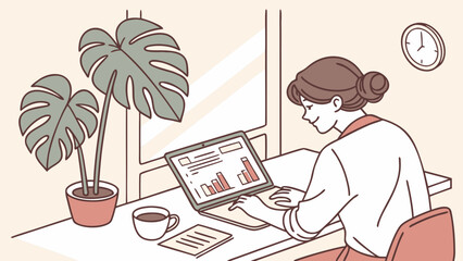 business people working, with office supplies around