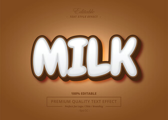 Creamy milk-style text effect with smooth and soft shapes. Ideal for kids&rsquo; branding, dairy product packaging, cartoon titles, and playful themes. Fully editable vector file.