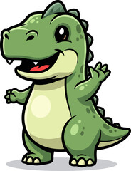 sweet green dino cartoon invites you into a world of wonder