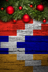 christmas decoration on wooden background from comoros