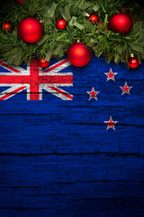 Vertical banner Christmas greeting from New Zealand
