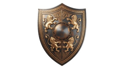 Fototapeta premium isolated round medieval vikings wooden shield