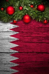 Vertical banner Christmas greeting from Qatar