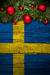 Vertical banner Christmas greeting from Sweden